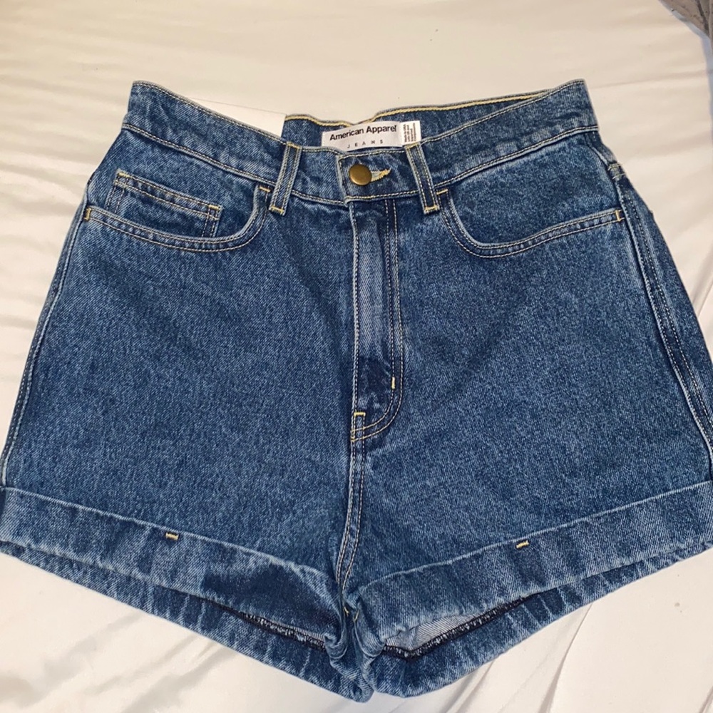 American apparel high waist cuff shorts